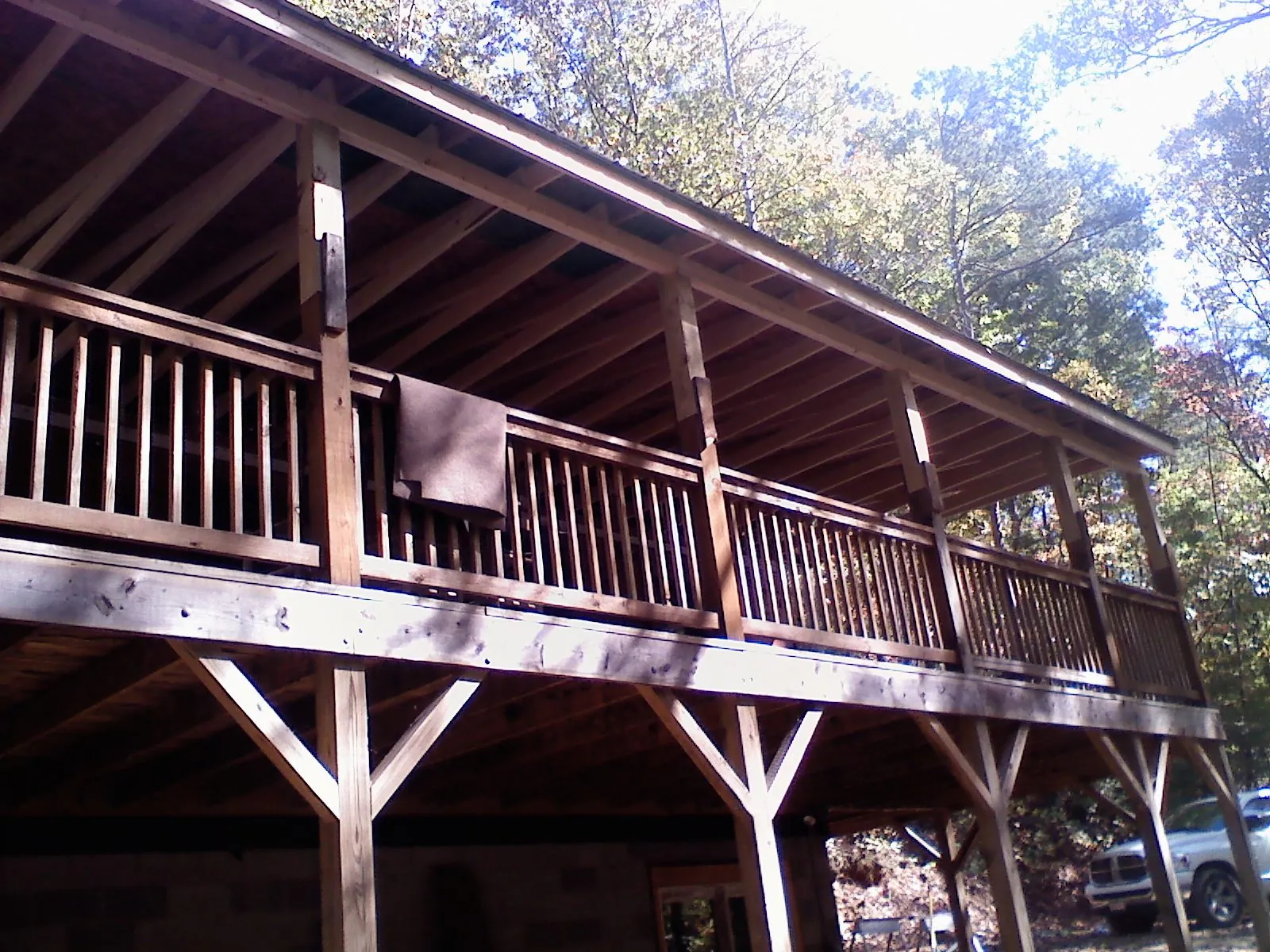 Timber framing under a new elevated porch and deck — Roof Leak Repair in Bohannon by Roofing Brothers